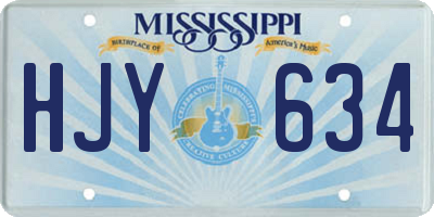 MS license plate HJY634