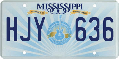 MS license plate HJY636