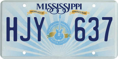 MS license plate HJY637