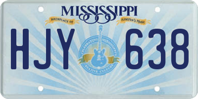 MS license plate HJY638