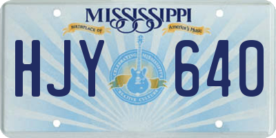 MS license plate HJY640