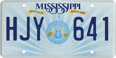 MS license plate HJY641
