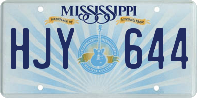 MS license plate HJY644