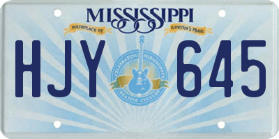 MS license plate HJY645