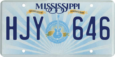 MS license plate HJY646
