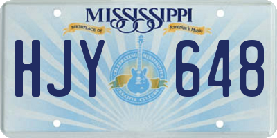 MS license plate HJY648