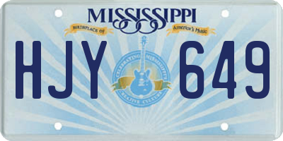 MS license plate HJY649