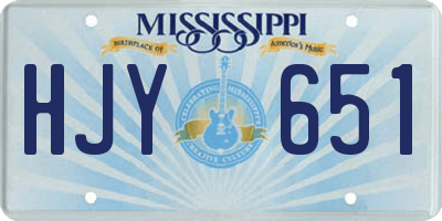 MS license plate HJY651