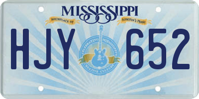 MS license plate HJY652
