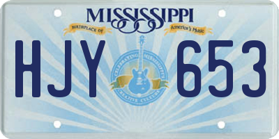 MS license plate HJY653