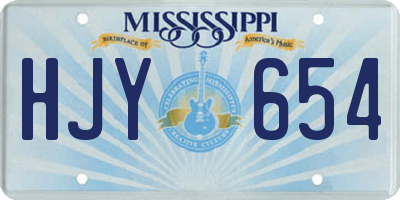 MS license plate HJY654