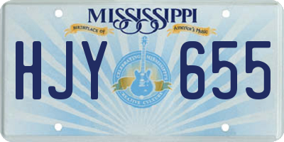 MS license plate HJY655