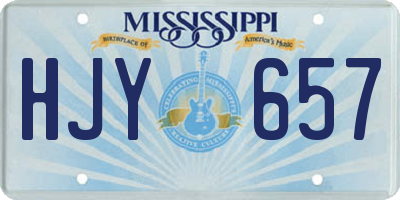 MS license plate HJY657