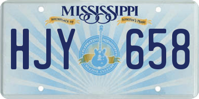 MS license plate HJY658