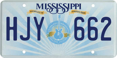 MS license plate HJY662