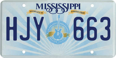 MS license plate HJY663