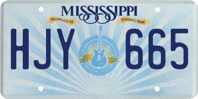 MS license plate HJY665
