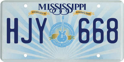 MS license plate HJY668