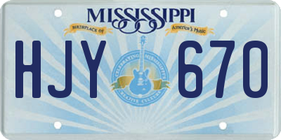 MS license plate HJY670