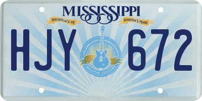 MS license plate HJY672