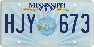 MS license plate HJY673