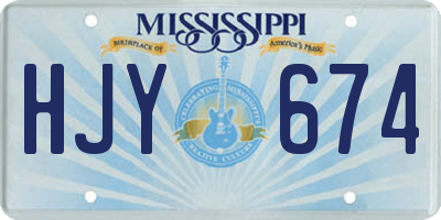 MS license plate HJY674