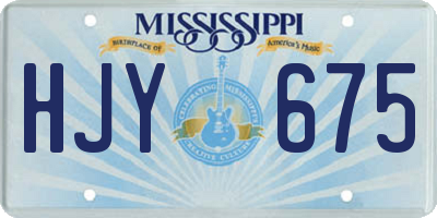 MS license plate HJY675