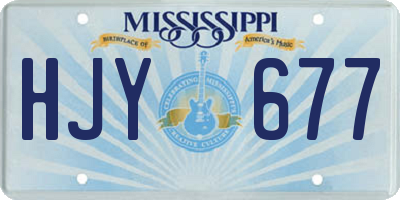 MS license plate HJY677