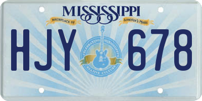 MS license plate HJY678