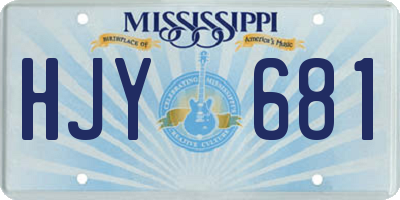 MS license plate HJY681