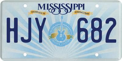 MS license plate HJY682