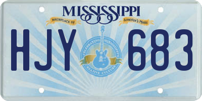 MS license plate HJY683