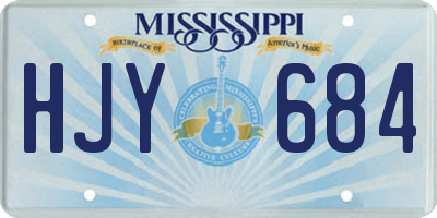 MS license plate HJY684