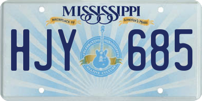 MS license plate HJY685