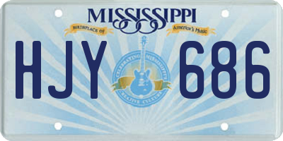 MS license plate HJY686