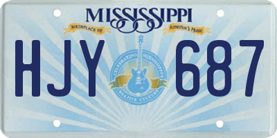 MS license plate HJY687