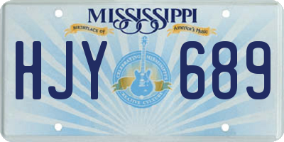 MS license plate HJY689