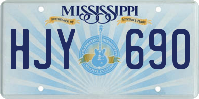 MS license plate HJY690