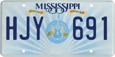 MS license plate HJY691