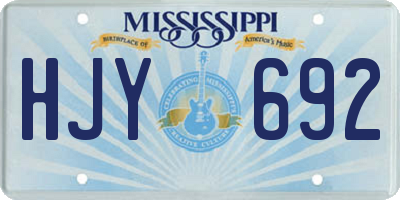 MS license plate HJY692