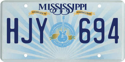 MS license plate HJY694