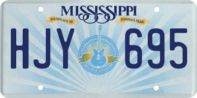 MS license plate HJY695