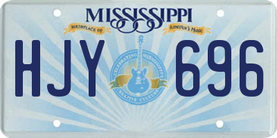 MS license plate HJY696