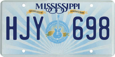 MS license plate HJY698