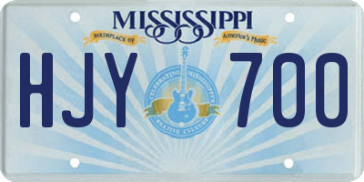 MS license plate HJY700