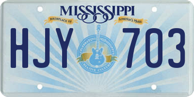 MS license plate HJY703
