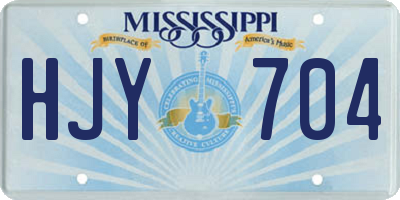 MS license plate HJY704
