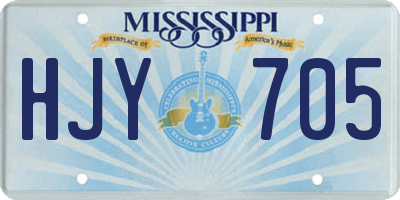 MS license plate HJY705