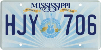 MS license plate HJY706