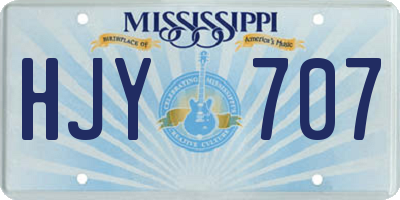 MS license plate HJY707